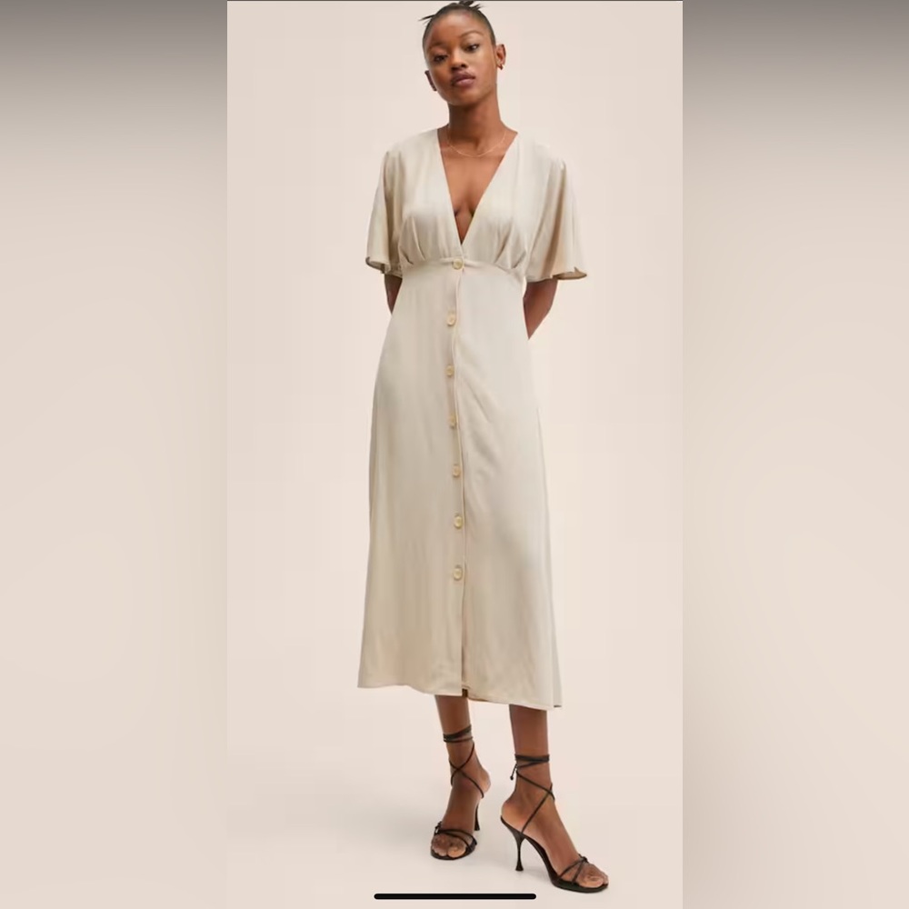 Mango linen blend dress